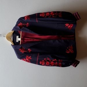 Embroidered Anthropologie Jacket Blazer 6